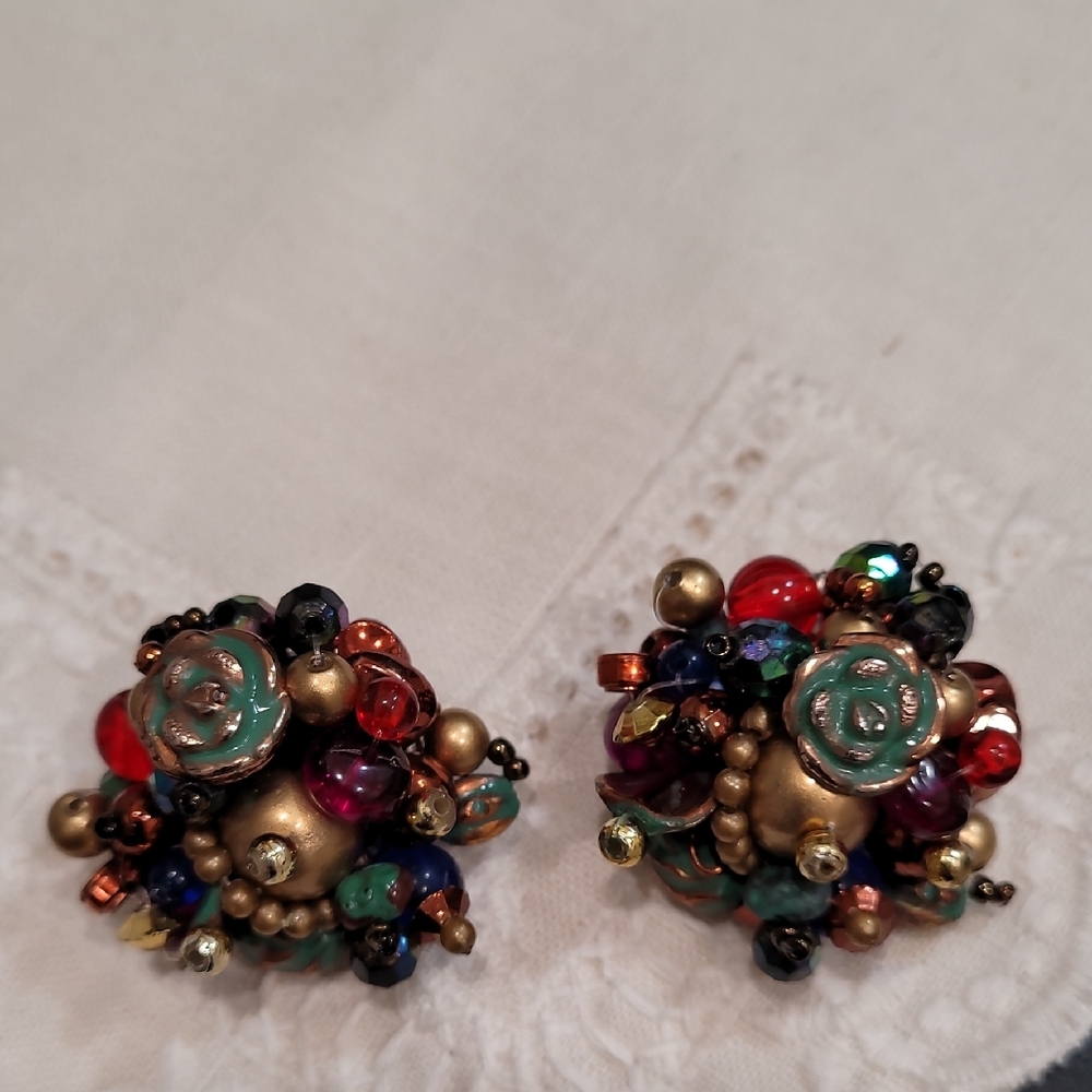 Earrings Clip Fabulous Retro Chunky Fruit Cocktail